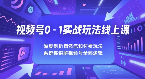 视频号0-1实战玩法线上课，深度剖析自然流和付费玩法，统性讲解视频号全部逻辑 - 严选资源大全 - 严选资源大全