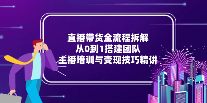 直播带货全流程拆解：从0到1搭建团队，主播培训与变现技巧精讲 - 严选资源大全 - 严选资源大全