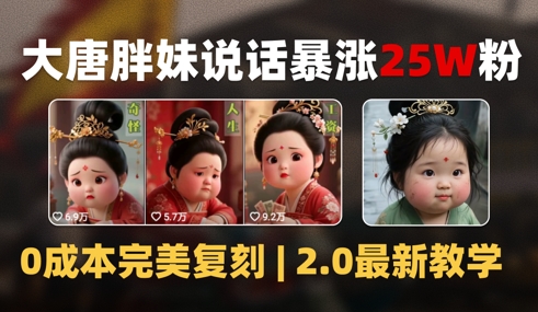 AI大唐胖贵妃说话2.0，40条视频暴涨40w粉，附独家变现攻略 - 严选资源大全 - 严选资源大全