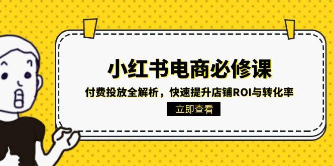 小红书电商必修课：付费投放全解析，快速提升店铺ROI与转化率 - 严选资源大全 - 严选资源大全