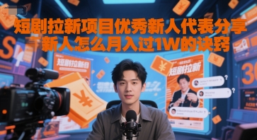 短剧拉新项目优秀新人代表分享新人怎么月入过1W的诀窍 - 严选资源大全 - 严选资源大全