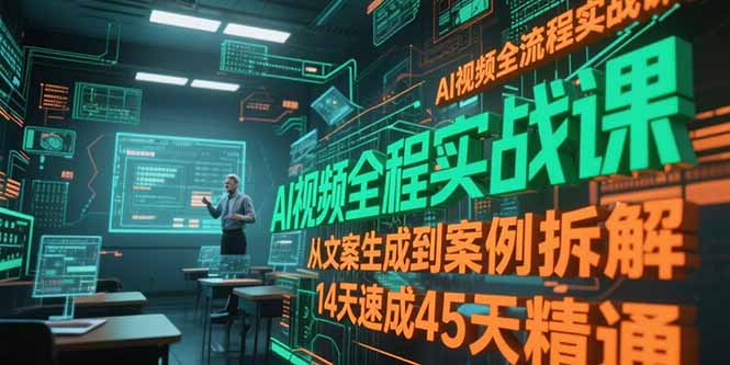 AI视频全流程实战课，从文案生成到案例拆解，14天速成45天精通 - 严选资源大全 - 严选资源大全