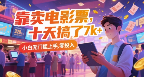 靠卖电影票，十天搞了7k+，小白无门槛上手，零投入【揭秘】 - 严选资源大全 - 严选资源大全