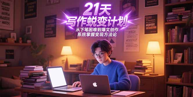 21天写作蜕变计划，从下笔困难到爆文创作，系统掌握变现方法论 - 严选资源大全 - 严选资源大全