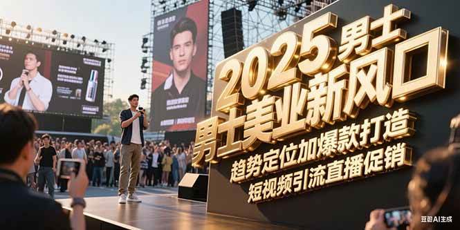 2025男士美业新风口，趋势定位加爆款打造，短视频引流直播促销 - 严选资源大全 - 严选资源大全