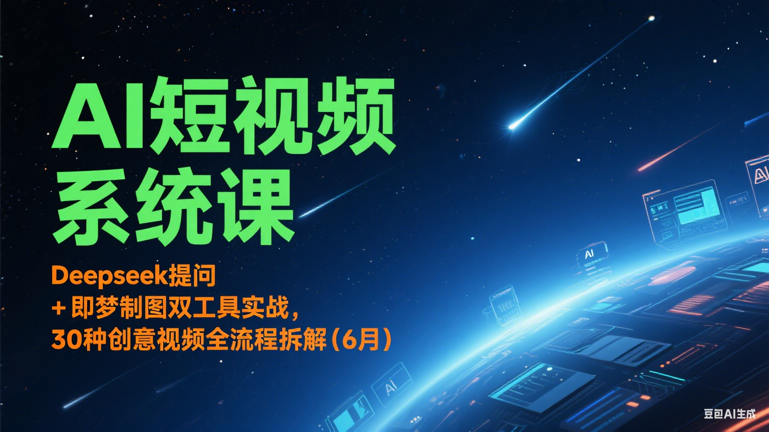 AI短视频系统课：Deepseek提问 + 即梦制图双工具实战，30种创意视频全流程拆解(6月) - 严选资源大全 - 严选资源大全
