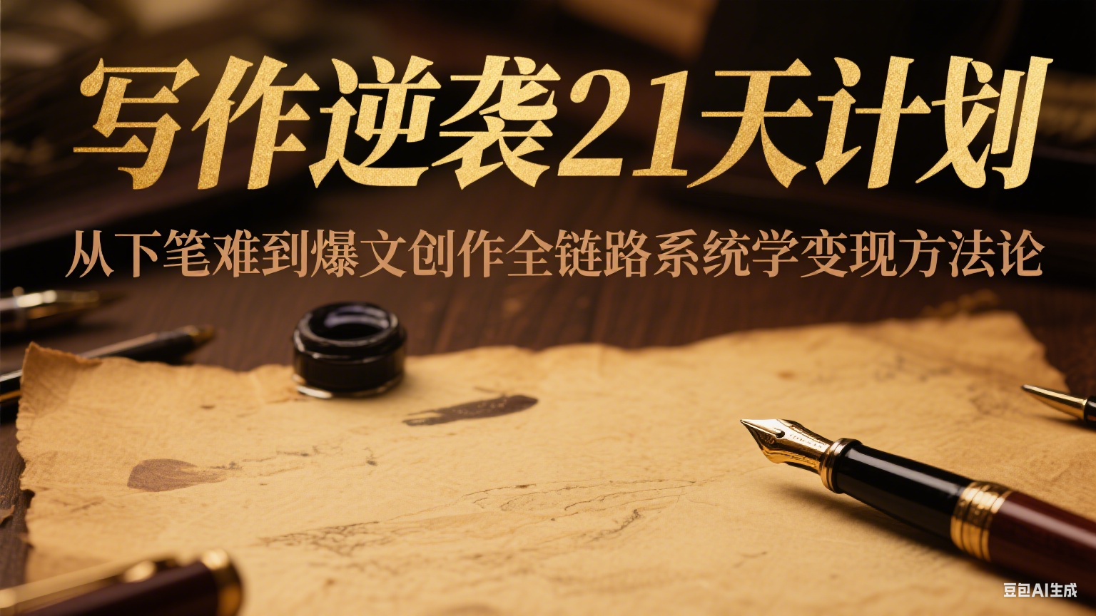 写作逆袭21天计划：从下笔难到爆文创作全链路系统学变现方法论 - 严选资源大全 - 严选资源大全