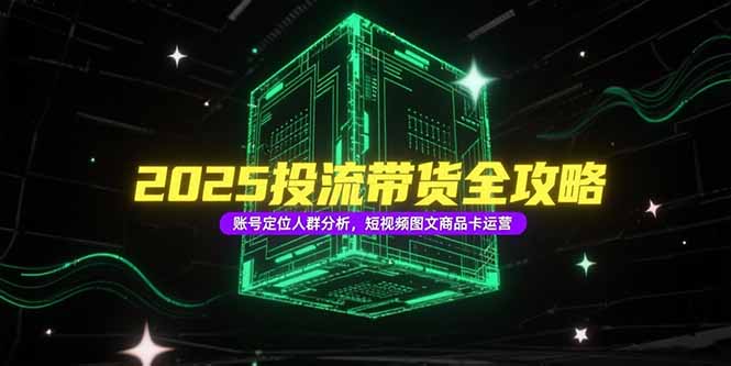 2025投流带货全攻略，账号定位人群分析，短视频图文商品卡运营 - 严选资源大全 - 严选资源大全