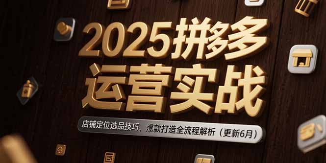 2025拼多多运营实战：店铺定位选品技巧，爆款打造全流程解析(更新6月 - 严选资源大全 - 严选资源大全