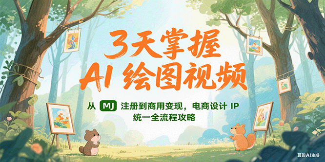 3天掌握AI绘图视频，从MJ 注册到商用变现，电商设计IP统一全流程攻略 - 严选资源大全 - 严选资源大全