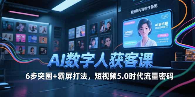 AI数字人获客课，6步突围+霸屏打法，短视频5.0时代流量密码 - 严选资源大全 - 严选资源大全