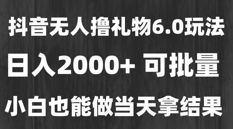 最新风口暴力撸金技术，无人撸礼物，长期稳定 一天收益2000+，小白当天… - 严选资源大全 - 严选资源大全