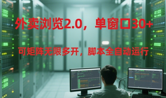 外卖浏览2.0，单窗口30+可矩阵无限多开，脚本全自动运行【揭秘】 - 严选资源大全 - 严选资源大全