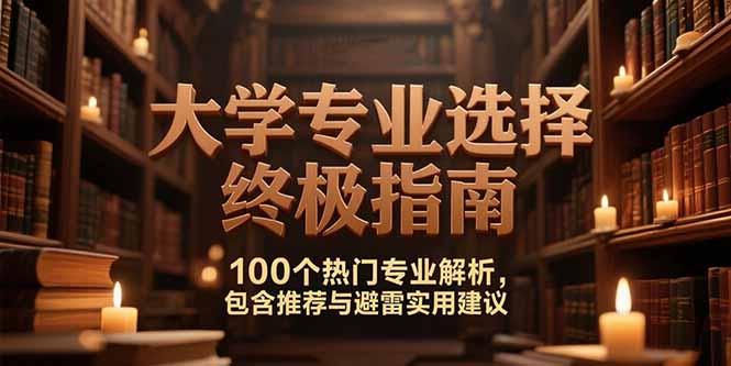 付费文：大学专业选择终极指南,100个热门专业解析,包含推荐与避雷实用建议 - 严选资源大全 - 严选资源大全