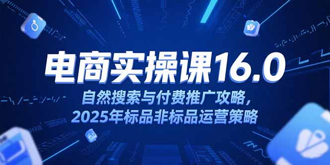淘宝电商运营课16.0，自然搜索与付费推广攻略，2025年标品非标品运营策略 - 严选资源大全 - 严选资源大全