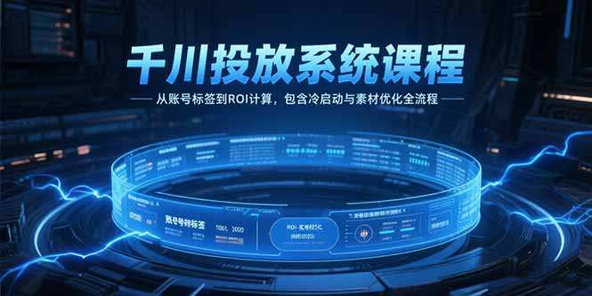千川投放系统课程，从账号标签到ROI计算，包含冷启动与素材优化全流程 - 严选资源大全 - 严选资源大全