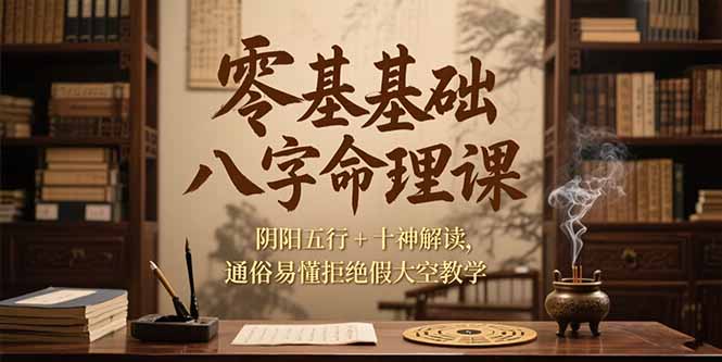 零基础八字命理课，阴阳五行+十神解读，通俗易懂拒绝假大空教学 - 严选资源大全 - 严选资源大全