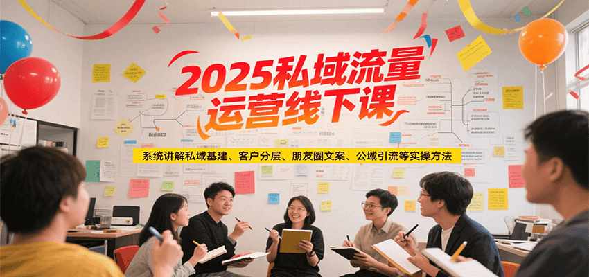 2025私域流量运营线下课，系统讲解私域基建/客户分层/朋友圈文案/公域引流等实操方法 - 严选资源大全 - 严选资源大全