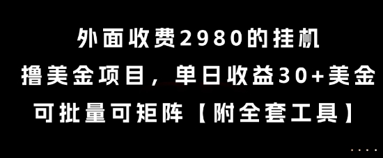外面收费2980的挂G撸美金项目，单日收益30+美金，可批量可矩阵【揭秘】 - 严选资源大全 - 严选资源大全