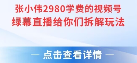 张小伟2980付费额视频号绿幕直播给你们拆解玩法 - 严选资源大全 - 严选资源大全