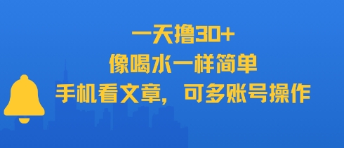 一天撸30+，像喝水一样简单，手机看文章，可多账号操作 - 严选资源大全 - 严选资源大全