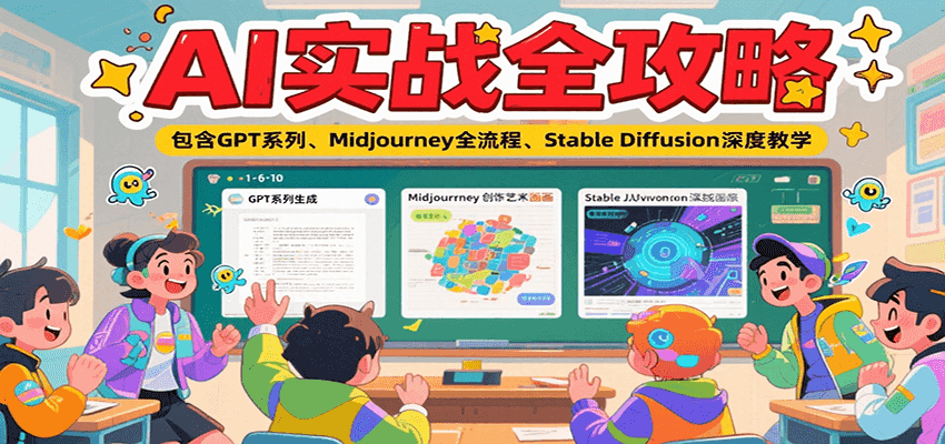 AI实战全攻略，包含GPT系列、Midjourney全流程、Stable Diffusion深度教学 - 严选资源大全 - 严选资源大全
