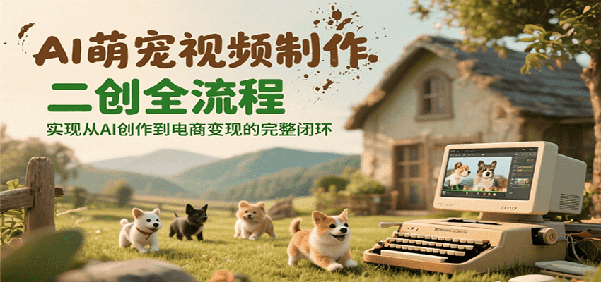 AI萌宠视频制作二创全流程，实现从AI创作到电商变现的完整闭环 - 严选资源大全 - 严选资源大全