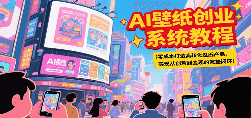 AI壁纸创业系统教程，零成本打造高转化壁纸产品，实现从创意到变现的完整闭环 - 严选资源大全 - 严选资源大全