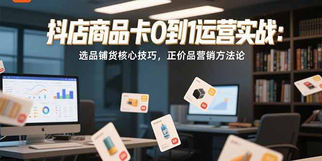 抖店商品卡0到1运营实战：选品铺货核心技巧，正价品营销方法论 - 严选资源大全 - 严选资源大全