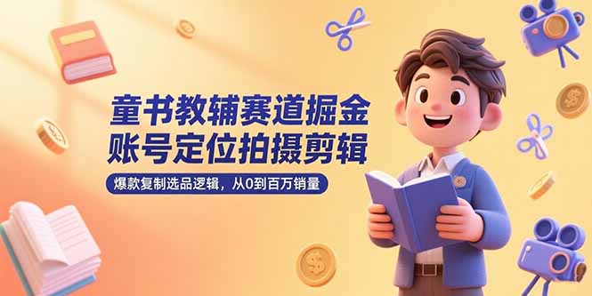 童书教辅赛道掘金，账号定位拍摄剪辑，爆款复制选品逻辑，从0到百万销量 - 严选资源大全 - 严选资源大全