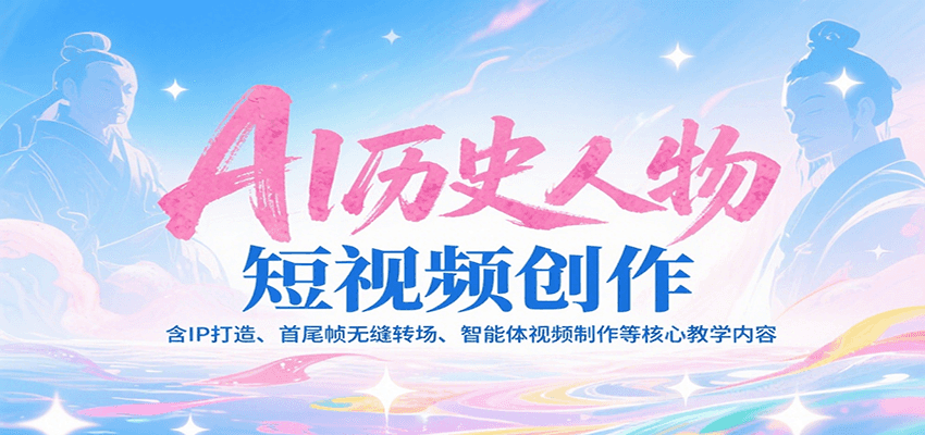 AI历史人物短视频创作，含IP打造、首尾帧无缝转场、智能体视频制作等核心教学内容 - 严选资源大全 - 严选资源大全