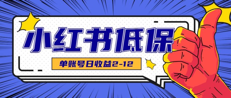 适合空闲时间操作的小红书低保项目，小红薯发布笔记，单个账号每天可获得2-12元左右 - 严选资源大全 - 严选资源大全