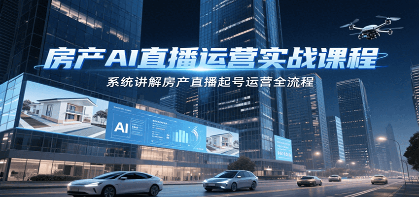 房产AI直播运营实战课程，系统讲解房产直播起号运营全流程 - 严选资源大全 - 严选资源大全