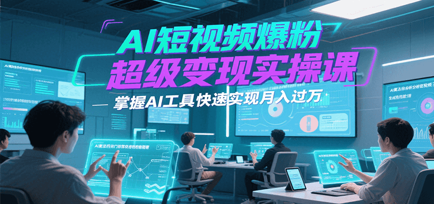 AI短视频爆粉超级变现实操课，掌握AI工具快速实现月入过万 - 严选资源大全 - 严选资源大全