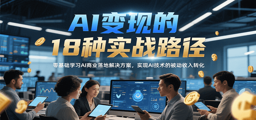 AI变现的18种实战路径，零基础学习AI商业落地解决方案，实现AI技术的被动收入转化 - 严选资源大全 - 严选资源大全