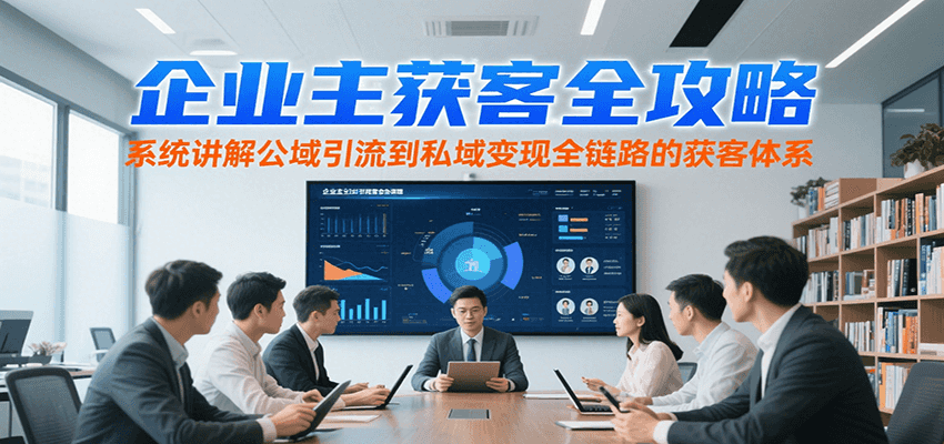 企业主获客全攻略，系统讲解公域引流到私域变现全链路的获客体系 - 严选资源大全 - 严选资源大全