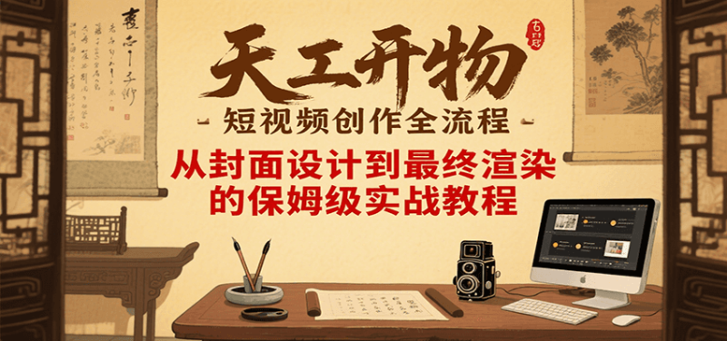 天工开物短视频创作全流程,从封面设计到最终渲染的保姆级实战教程 - 严选资源大全 - 严选资源大全