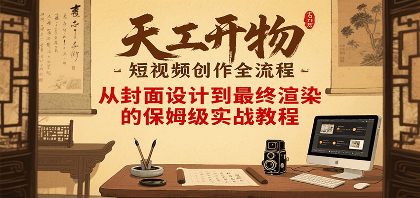 天工开物短视频创作全流程，从封面设计到最终渲染的保姆级实战教程 - 严选资源大全 - 严选资源大全