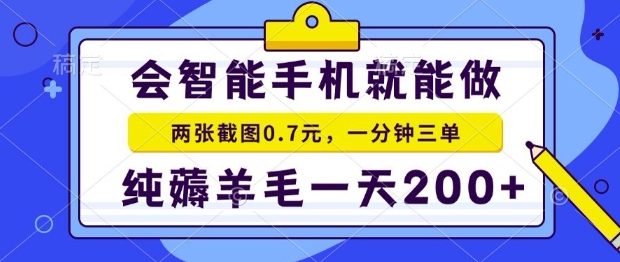 2025年零撸手机项目，二十秒一单，纯薅羊毛，一天200+做就有【揭秘】 - 严选资源大全 - 严选资源大全