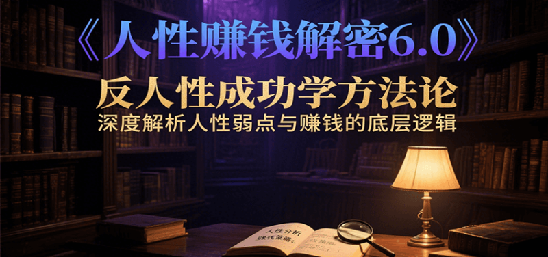 人性赚钱解密6.0,反人性成功学方法论,深度解析人性弱点与赚钱的底层逻辑 - 严选资源大全 - 严选资源大全