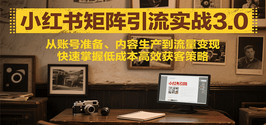 小红书矩阵引流3.0，从账号准备、内容生产到流量变现，快速掌握低成本高效获客策略 - 严选资源大全 - 严选资源大全