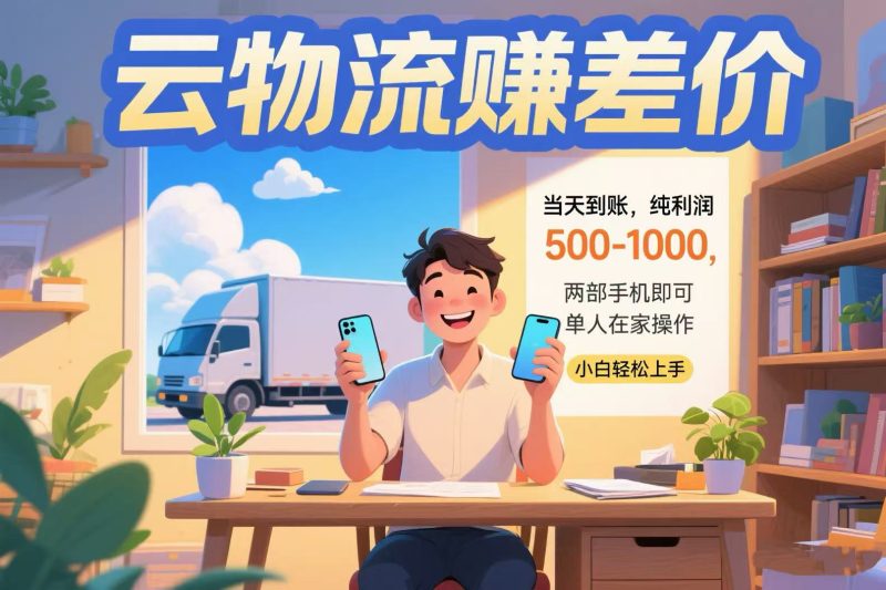 云物流赚差价 当天到账纯利润500-1000 两部手机即可 可单人在家操作 小… - 严选资源大全 - 严选资源大全