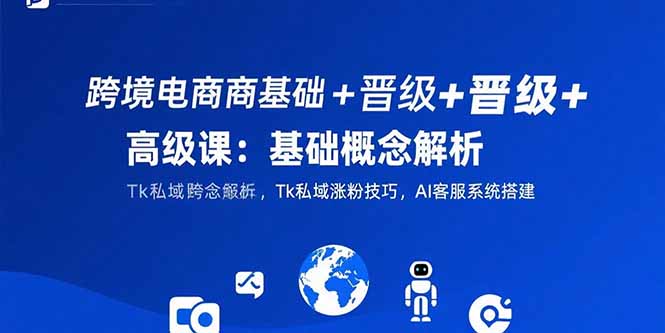 跨境电商基础+晋级+高级课：基础概念解析,Tk私域涨粉技巧,AI客服系统搭建 - 严选资源大全 - 严选资源大全