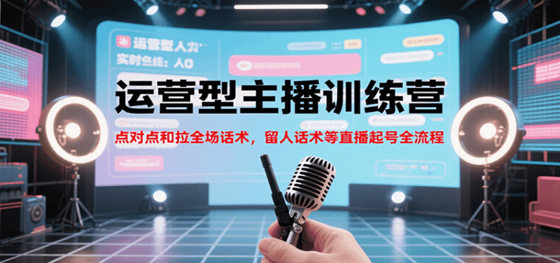 运营型主播训练营,点对点和拉全场话术,留人话术等直播起号全流程(更新7月) - 严选资源大全 - 严选资源大全