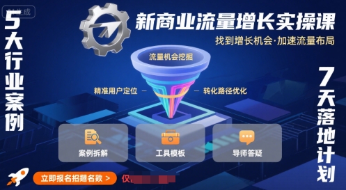 新商业流量增长实操课，找到增长机会，加速流量布局 - 严选资源大全 - 严选资源大全