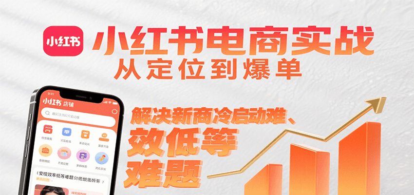 小红书电商实战，从定位到爆单解决新商冷启动难、变现效率低等难题 - 严选资源大全 - 严选资源大全