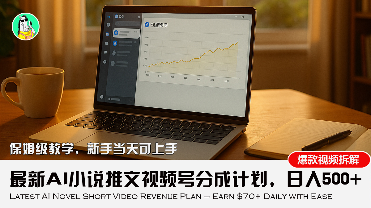最新AI小说推文视频号分成计划，新手小白也能当天日入500+教程 - 严选资源大全 - 严选资源大全