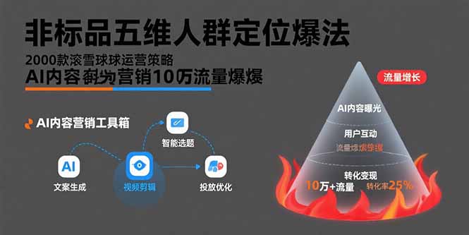 非标品五维人群定位法，2000款滚雪球运营策略，AI内容营销10万流量引爆 - 严选资源大全 - 严选资源大全
