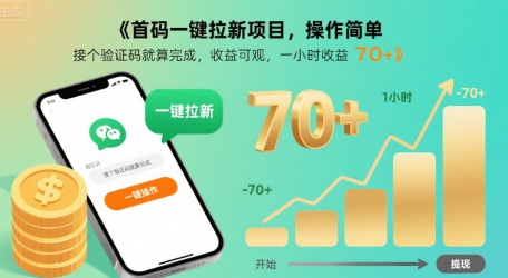 首码一键拉新项目，操作简单，接个验证码就算完成，收益可观， 一小时收益70+【揭秘】 - 严选资源大全 - 严选资源大全