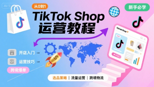 TikTok Shop从0到1运营教程，TikTok跨境电商新手必学课程 - 严选资源大全 - 严选资源大全